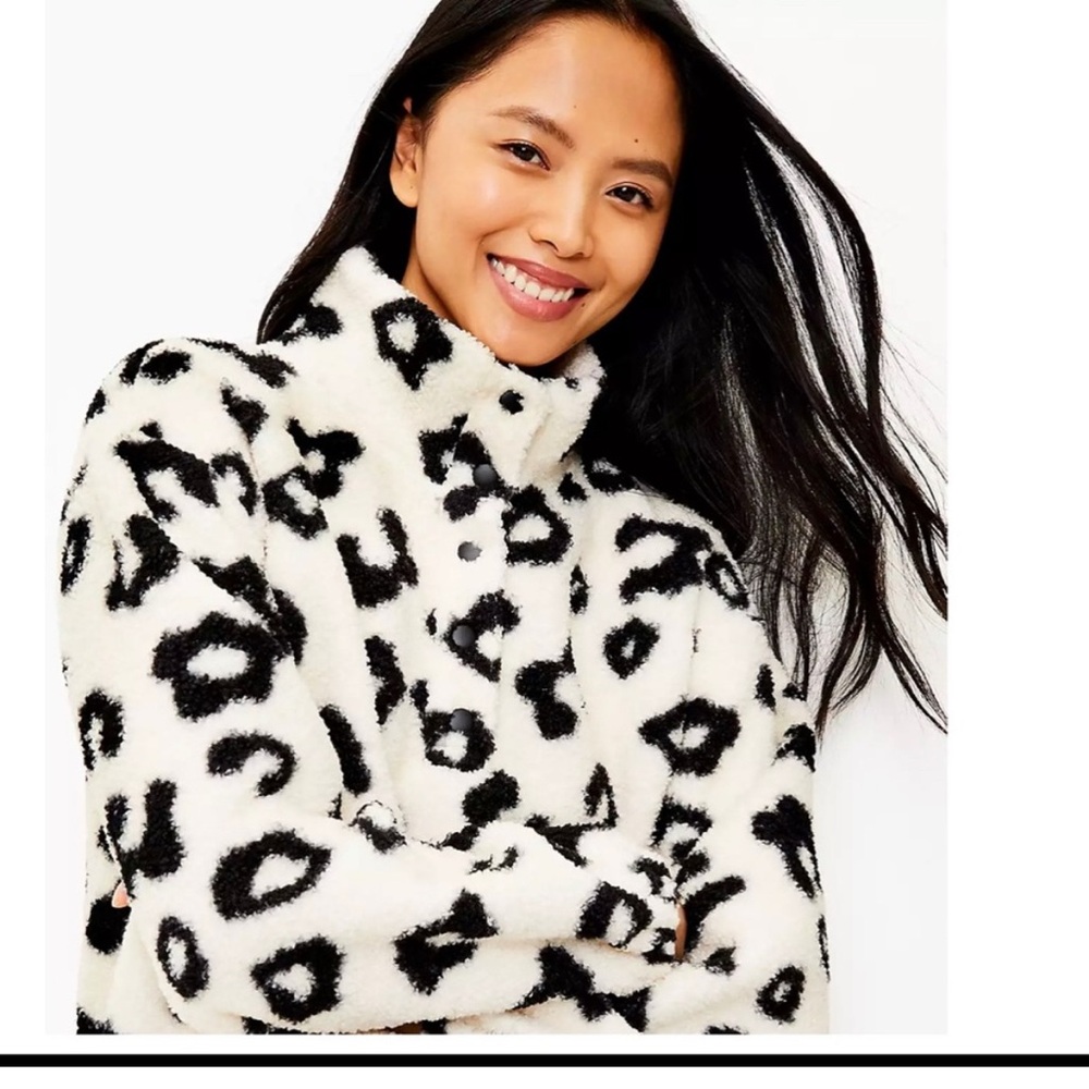 The Loft Leopard Print Sherpa - image 1